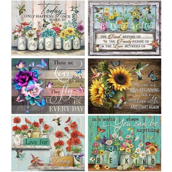 6 Pack Diamond Painting Kits for Adults - Diamond Art Packs Kits for Adults - Picture 1 of 7